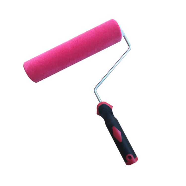 Trang trí tường Lambswool Fiber Deluxe Paint Roller Màu hoa hồng với TPR Xử lý để tự làm sơn nhà